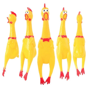 2012 Hot Sell Screaming Chicken Pets Dog Toys Squeeze Squeaky Sound Funny Toy Safety Rubber For Dogs Molar Chew Toys