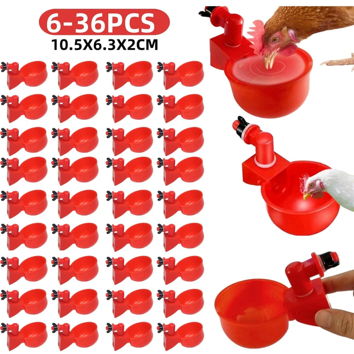 Chicken Drinking Cup Automatic Drinker Chicken Feeder Plastic Poultry Waterer Drinking Water Feeder for Chicks Duck Goose Quail