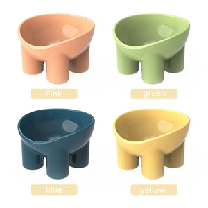 New Cat Dog Bowl High Foot Small Dog Bowl Neck Protector Pet Food Water Bowl Anti-tip Pet Feeding Dessert Snack Dish Accessories