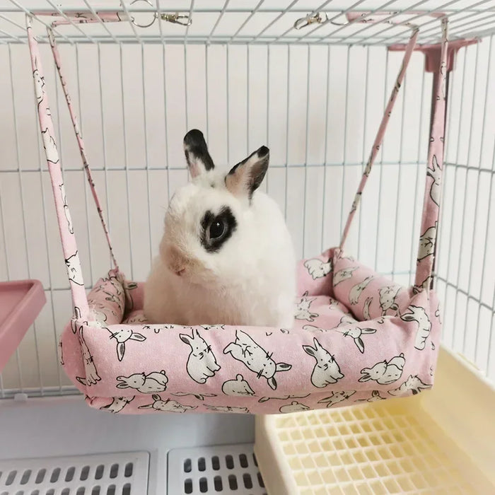 Warm Rabbits Bunny House Winter Small Pet Hammock Plush Hamster Guinea Pig Cage Hanging Bed Swing Nest Climb Toys Pet Supplies