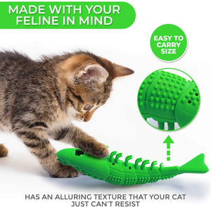 ATUBAN Cat Toothbrush Toy-Durable Hard Rubber - Cat Dental Care, Cat Interactive Toothbrush Chew Toy cat treat toy