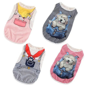 Pet Cat Costume Small Dog Cat Clothes Cute Puppy Cat Kitten T-shirt Summer Vest Shirt Apparel For Spring And Summer Dog Vests