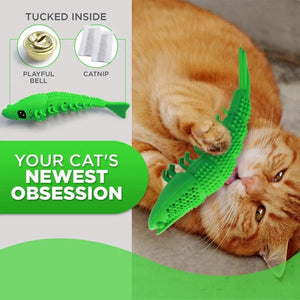 ATUBAN Cat Toothbrush Toy-Durable Hard Rubber - Cat Dental Care, Cat Interactive Toothbrush Chew Toy cat treat toy