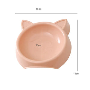 Pets Food Bowl Cat Face Shape Large Capacity Feeding Dish Solid Color Cat Food Bowl Pet Water Drinking Feeder for Small Dog Bowl