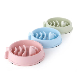 Pet Slow Food Bowl Cat Dog Choke-proof Bowls Thickened Plastic Non-slip Puppy Feeder Fat Help Healthy Small Dogs Feeding Dish