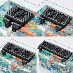 Aquarium Cooling Fan 8 Variable Speed Adjustable Wide Angle Chiller Fish Tank Fit For 15mm tank thinckness