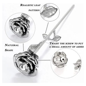 Rose Flower Keepsake Urns for Human Ashes Memorials Urn Locket - Long Stem Rose Flower Cremation Urns Funeral for Ashes