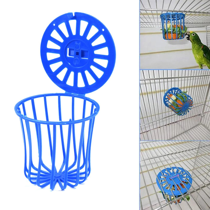 Legendog 1pc Creative Multi-Purpose Cage Hanging Toys Bird Fruit Vegetable Feeder Basket Parrot Window Bird Feeder