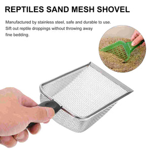 Climbing Pet Sand Excrement Reptile Litter Cleaner Substrate Scoop Reptisoil Stainless Steel Sieve