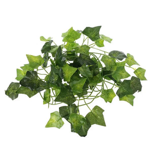 2/2.4m Artificial Leaves Reptiles Terrarium Plants Reptiles Habitat Decoration Pet Vine Climbing Supplies