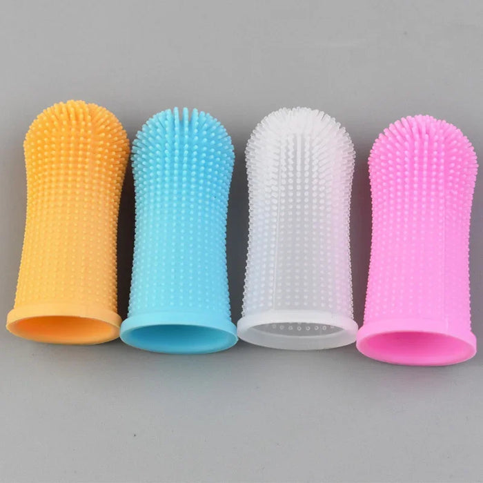 Pet Silicone Toothbrush Pet Oral Cleaning Dog Finger Toothbrush Preventing Calculus Bad Breath Care Dog Cat Finger Brush