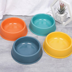 High Quality Solid Color Pet Bowls Candy-Colored Lightweight Plastic Single Bowl Small Dog Cat Pet Bowl Pet Feeding Water Tools