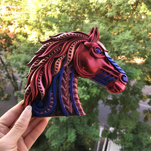 Horse Head Pendant Silicone Mold Diy Living Room Wall Stickers Ornaments Stable Logo Semi-dimensional Horse Head Molds