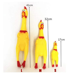 Pets Dog Toys Screaming Chicken Squeeze Sound Toy for Dogs Super Durable & Funny Squeaky Yellow Rubber Chicken Dog Chew Toy