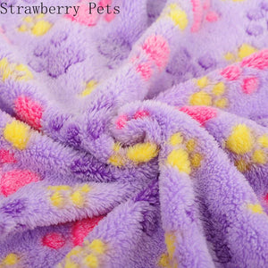 Super Soft Flannel Fleece Cat Dog Bed Mats Paw Foot Print Warm Pet Blanket Sleeping Beds Cover Mat For Small Medium Dogs Cats