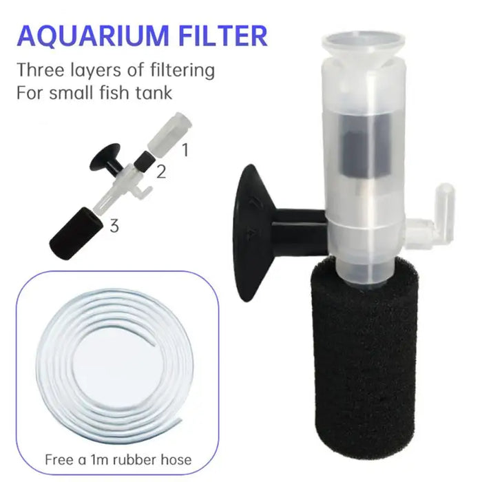 Practical Aquarium Filter Tank Biochemical Sponge Filters Mini Multi Layer Filter For Small Fish Tank Sponge Filter Pumps