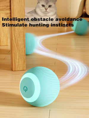 Electric Cat Ball Toys Automatic Rolling Smart Cat Toys Interactive for Cats Training Self-moving Kitten Toys for Indoor Playing