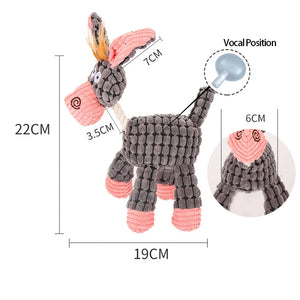 Donkey Shape Pet Toys for Small Large Dog Cat Squeaky Plush Toy Funny Durable Chew Molar Cute Toy Pet Training Dog Accessories