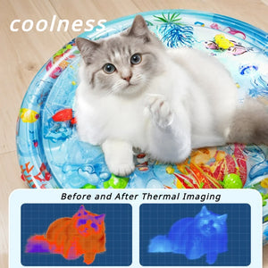 Cat Water Mattress Pet Cool Mat Ice Pad Inflatable Water Filled Cooling Cat Beds Suitable for Cats and Small Dogs