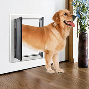 Dogs Door with Flap Heavy Duty Doors Large Aluminum Pet Door Energy Efficient Durable for Exterior Outdoor Indoor Wall Door