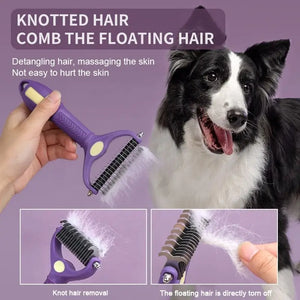 Dog Grooming comb  Pet Deshedding Brush - Double-Sided Undercoat Rake for Dog  Cat - Shedding Comb  Dematting Tool for Grooming.