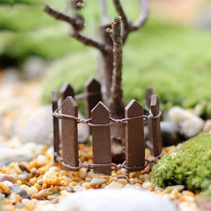 10PCS Mini Fence Miniatures Fencing Fairy Garden Gnome Moss Terrariums Resin Crafts Decorations for Home and Garden Kawaii