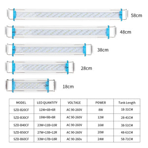 Fish Lamp 18-71CM Ultra-thin Aquarium Light 3 Mode LED Plant Lighting 90-260V 5730 Chip Aquatic Water Grass Growing Lights