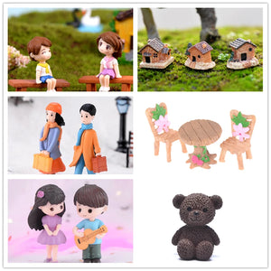 1/2pcs Mini Doll DIY Terrarium Figurines Fairy Garden Decor Lovers Couple Miniature Valentines Day Gift Home Accessories