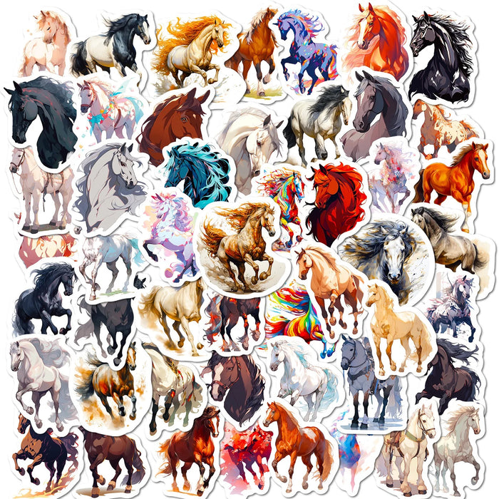 10/50PCS Cute Cartoon Horse Stickers Aesthetic Kawaii Animals Decals DIY Skateboard Laptop Bike Phone Graffiti Sticker Toy