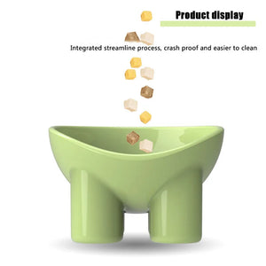 New Cat Dog Bowl High Foot Small Dog Bowl Neck Protector Pet Food Water Bowl Anti-tip Pet Feeding Dessert Snack Dish Accessories