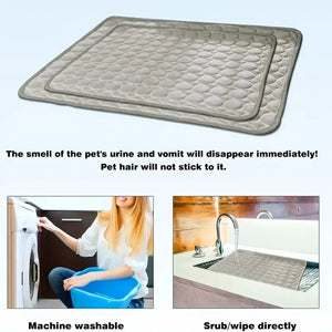 Pet Self Cooling Mat, Ice Silk, Cooling Pad for Dogs and Cats, Ideal for Pet Beds, Kennels, Couches and Floors