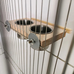 Bird Feeding Cups for Cage Hanging Parrot Feeder Food Water Bowl with Perch for Cockatiels Conures Easy to Install Dropshipping