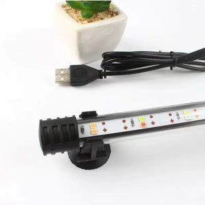 17-47cm Aquarium LED Lighting Submersible Mood Lamp USB Waterproof Fish Tank Decorative Plant Grow Light Accessories  110-240V