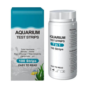 100 pcs Fish Tank Test Kit For Freshwaters Saltwater Water Test Kits 7 In 1 Aquarium Test Strips PH NO3 NO2 GH KH CI TCLs