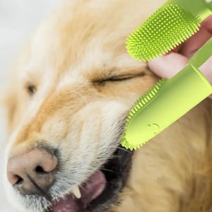 Puppy Tooth Brush Dog Finger Toothbrush For Easy Teeth Cleaning Dental Brush For Small Dogs Cats And Most Pets Two Fingers new