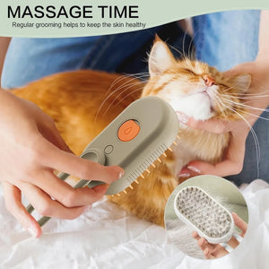 Cat Steam Brush for Shedding and Grooming, 3 in 1 Steamy Cat Brush Self Cleaning Pet Spray Comb for Cat and Dog