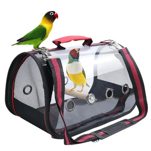 Portable Bird Carrier Parrot Backpack Bag With Perch For Birds Travel Small Pets Rats Rabbits Parakeet Bird Cage Bird Supplies