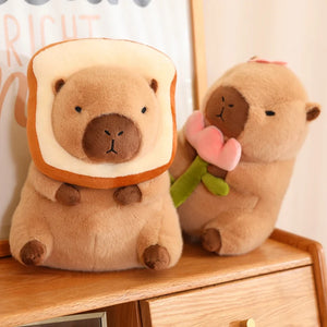 Capybara Plush Toy Simulation Capibara Cosplay Unicorn Dinosaur Dress Boba Bread Fruit Food Decor Birds Bubble Stuffed Animals