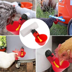 30-6pcs Automatic Chicken Drinker Bowl Bird Water Cups PVC Tee Fittings 20/25mm Plastic Livestock Drinking Feeder Tee Connector