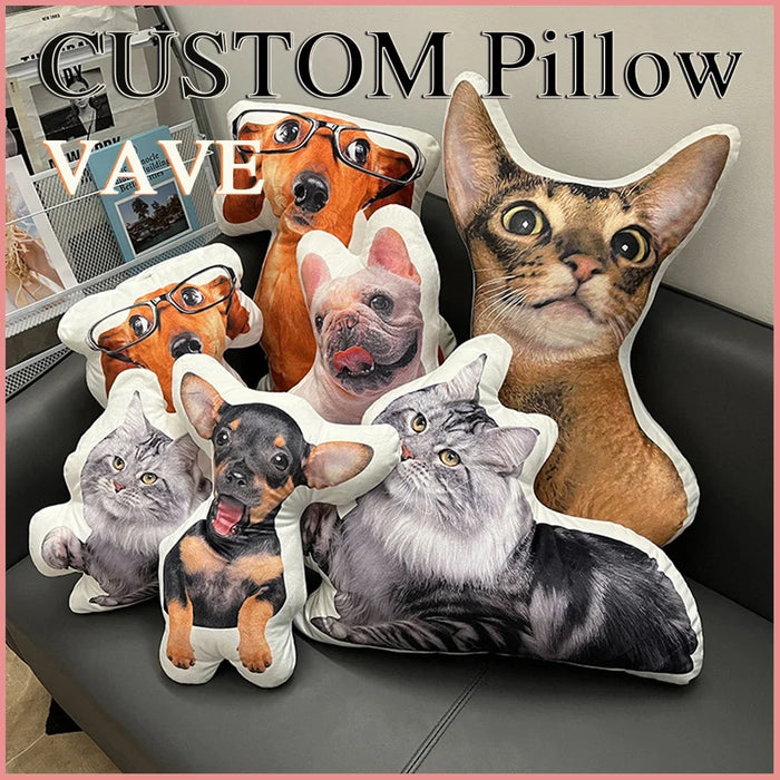 Photo Custom Shape Pillow Case DIY Pet Cushion Toys Dolls Stuffed Animal Dog Cat Picture Pillow Customization Sofa Car Cushion