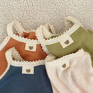 Cute Summer Breathable Lace Edge Suspended Tank Top Teddy Dog Cat Small Puppy Pet Clothes Dog Cooling Vest Puppy Clothing