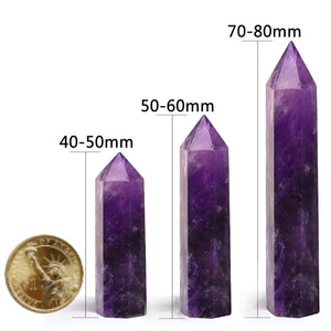 Natural Stones and Crystal Amethyst Column Crystals Point Wand Tower Rose Quartz Reiki Healing Stone Crafts Aquarium Decoration