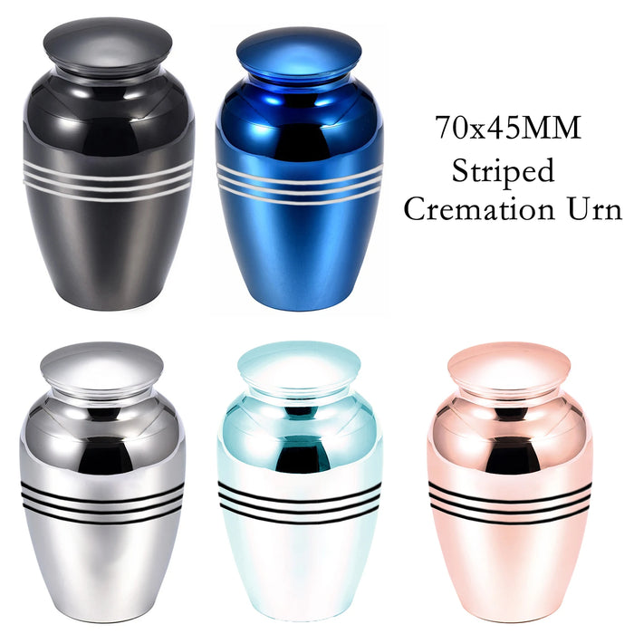 Striped cremation urn for human ashes pet ashes keepsake small stainless steel ashes holder funeral ashes memorial container