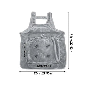 Cat Carrier Apron with Holes Outdoor Travel Small Cat Dogs Hanging Chest Bag Sleeping Pocket Winter Plush Pets Carrier Bag