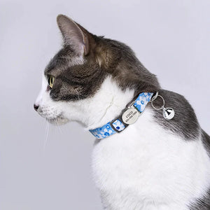 Nylon Personalized Cat Collar Custom Puppy Cat Collars Anti-lost Pet ID Name Necklace Collars With Bell Gift For Small Dogs Cats