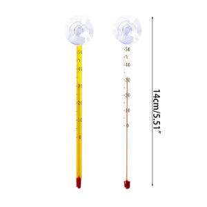 Aquarium Glass Thermometer Stick Sucking Cup Fish  Thermometers Display