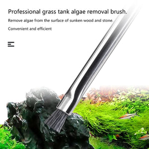 Aquarium Algae Brush Aquarium Accessory Fish Cleaning Tool Stainless Steel Hard Water Cleaner Remover Plant