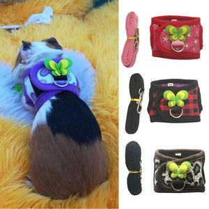 Pet Hamster Harness Vest Adjustable Leash Set for Guinea Pig Chinchilla Rabbit Traction Rope Chest Harness Small Animal Outdoor