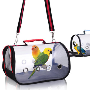 Portable Clear Bird Parrot Transport Cage Breathable Bird Carrier Travel Bag Small Pet Rabbit Guinea Pig Bird Parrot Outdoor Bag