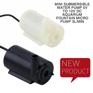 2023 Mini Submersible Water Pump 5V to 12V DC Aquarium Fountain Micro Pump 3L/min Water Pumps Replacement Parts Black White New